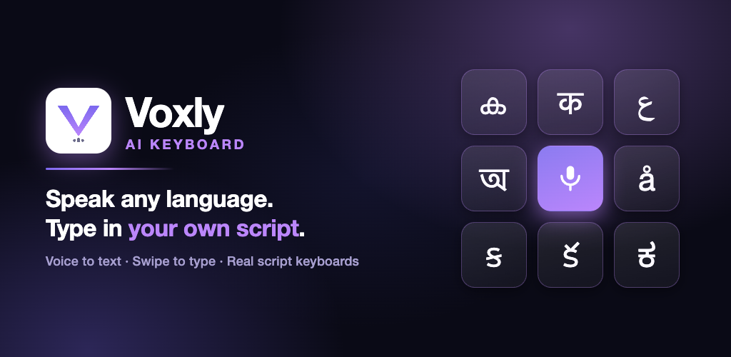 Voxly AI Keyboard — voice-powered Android keyboard, live on Google Play